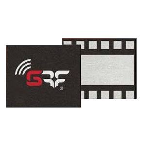 赤と白のスタイリッシュなGRFロゴがデザインされたダーク調の名刺で、背景にはフィルムストリップのグラフィックが重ねられています。