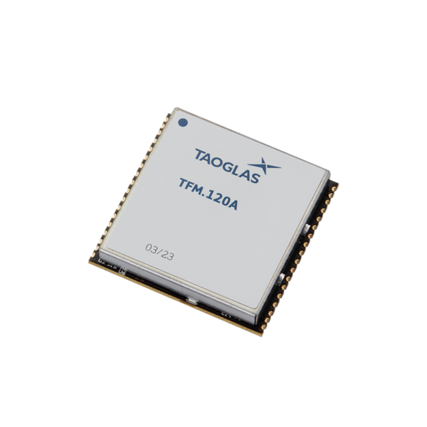 Taoglas TFM.120A RF module in a metal shield can with side edge pins